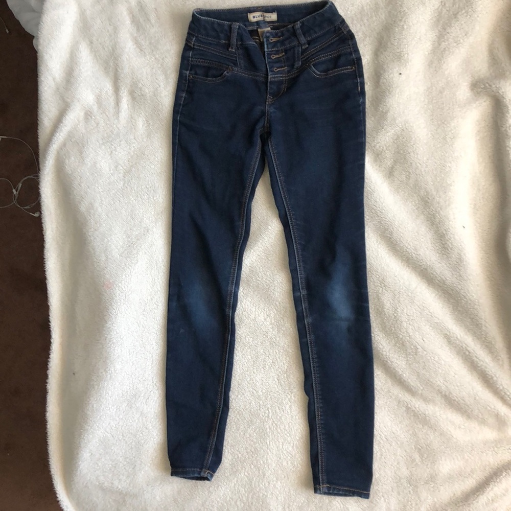 size 1 dark wash skinny jeans